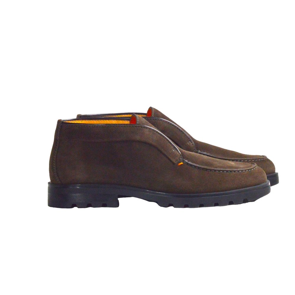 SANTONI Men's Brown Suede Desert Boot — Sky Valet Shoes — Sky Valet Shoes